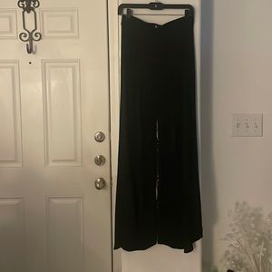 Yahada Black Open Leg Pants Size L
